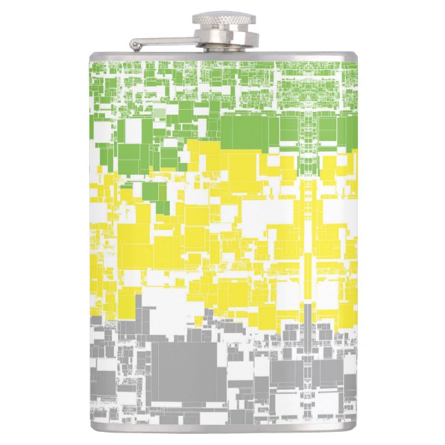 Geometric Funky Abstract Lithromantic Pride Flag Hip Flask (Front)
