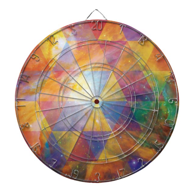 Geometric Galaxy Art Dartboard (Front)