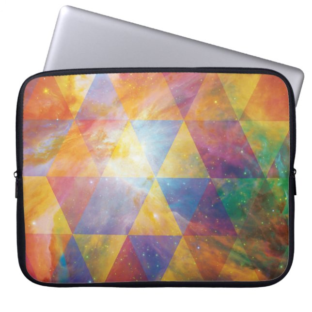 Geometric Galaxy Art Laptop Sleeve (Front)