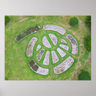 Geometric Garden Design View Modern Landscape Poster
