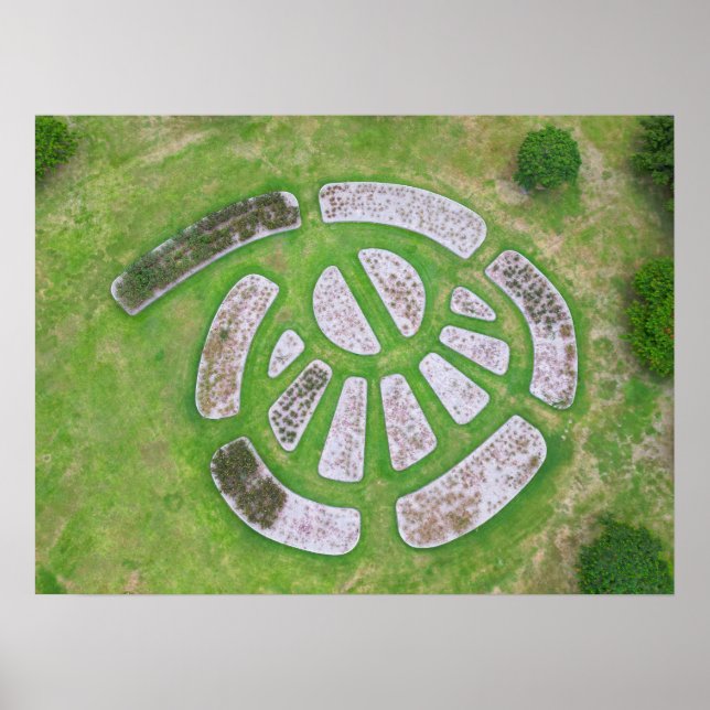 Geometric Garden Design View Modern Landscape Poster (Front)