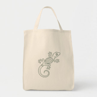 Geometric Gecko Tote Bag - Bohemian Tribal Lizard