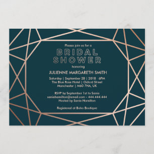 Geometric Gemstone Sophisticated Bridal Shower Invitation