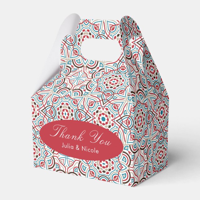 Geometric Glittering Metallic Luxury Wedding Favor Box (Front Side)