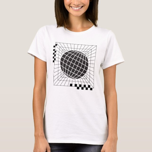 Geometric Global Sphere Design T-Shirt (Front)