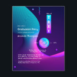Geometric Glow Graduation Party Flyer<br><div class="desc">Modern graduation party invitation with accents of blue and purple customizable to your specifics. Envelopes are not included. For thicker invitations with envelopes included and matching products on the same theme please see the collection below.</div>