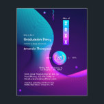 Geometric Glow Graduation Party Flyer<br><div class="desc">Modern graduation party invitation with accents of blue and purple customizable to your specifics. Envelopes are not included. For thicker invitations with envelopes included and matching products on the same theme please see the collection below.</div>