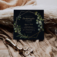 Geometric Gold Blue Green Bachelorette Party 