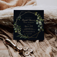 Geometric Gold Blue Green Bridal Shower Tea Party