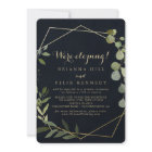 Geometric Gold Blue Green Elopement Reception 