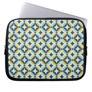 Geometric Gold & Blue Pattern Laptop Sleeve