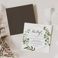Geometric Gold Brown BabyQ Baby Shower Barbecue