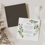 Geometric Gold Brown Green Wedding Details  Enclosure Card<br><div class="desc">This geometric gold brown wedding details enclosure card is perfect for a rustic wedding. The design features hand-painted beautiful green leaves in a dark blue background,  adorning a gold geometric frame.</div>