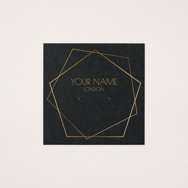 Geometric gold dark luxury earring display holder (Front)