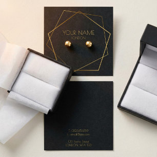 Geometric gold dark luxury earring display holder