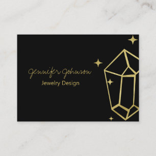 Geometric Gold Foil Black Business Card