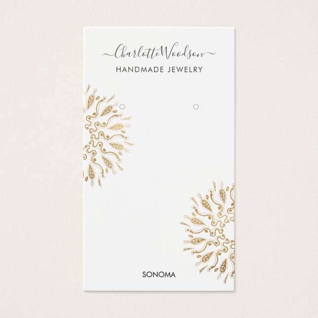 Geometric Gold Foil Earring Display Card (Front)