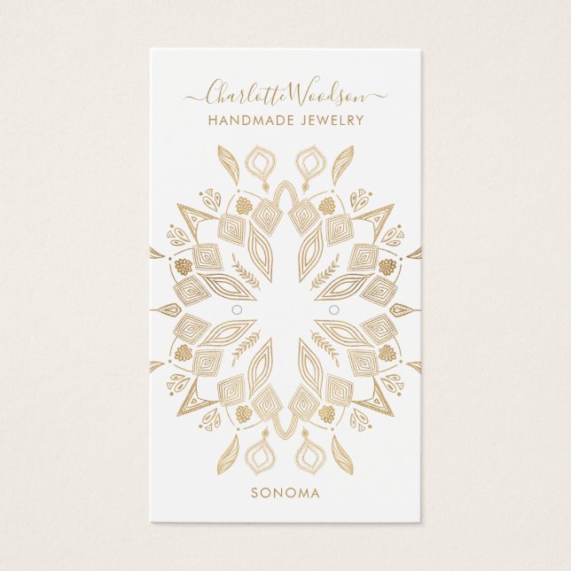 Geometric Gold Foil Earring Display Card (Front)