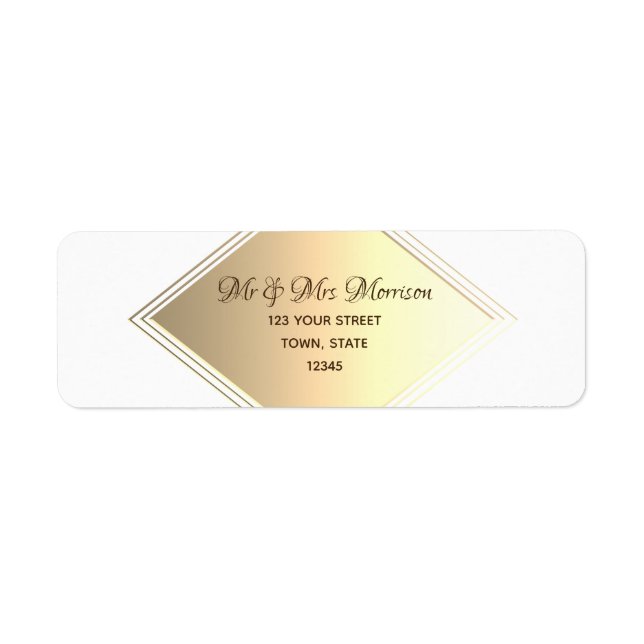 Geometric Gold Foil Return Address (Front)