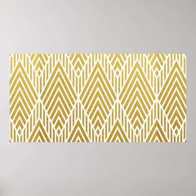 Geometric gold glittering seamless pattern poster (Front)