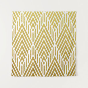Geometric gold glittering seamless pattern tapestry