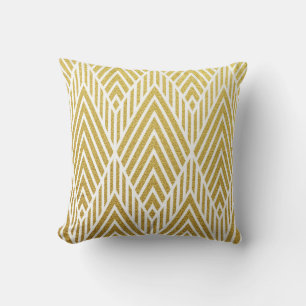 Geometric gold glittering seamless pattern throw pillow