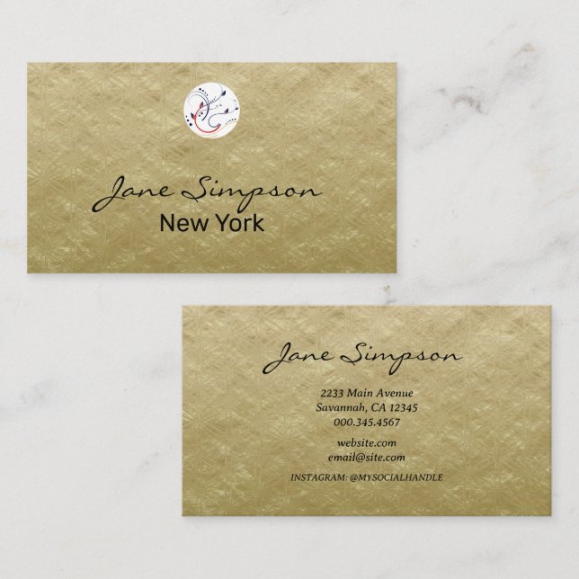 Geometric Gold Gradient Business Card (Front/Back)