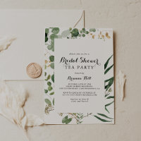 Geometric Gold Green Bridal Shower Tea Party
