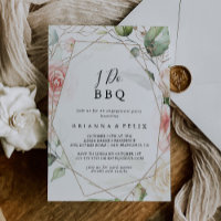 Geometric Gold Green I Do BBQ Engagement Party