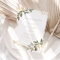 Geometric Gold Greenery Fall Quinceañera