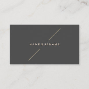 Geometric Gold Modern Minimalist Dark Grey Business Card