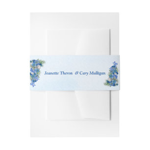 Geometric - Gold-Navy Blue Flower Invitation Belly Band