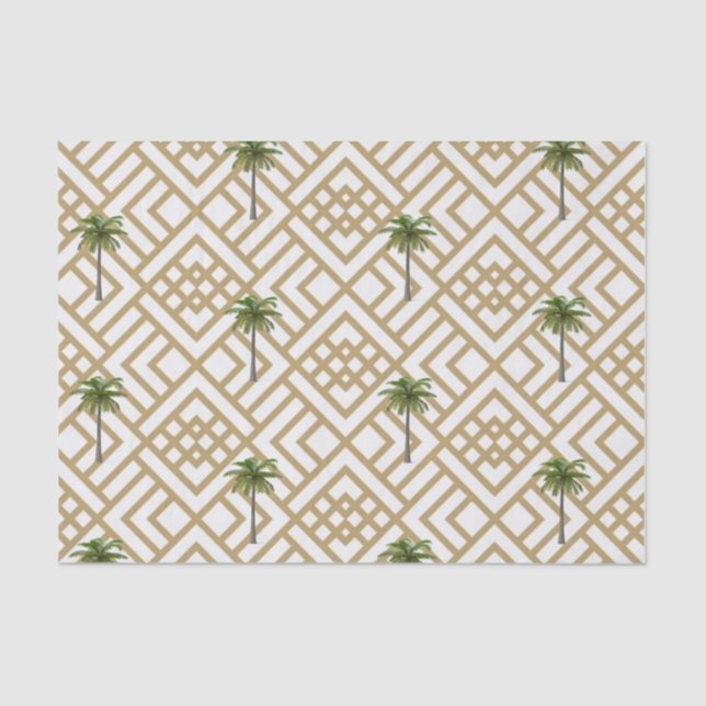 Geometric Gold Palm Tree Tissue Paper (Front)