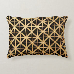 Geometric Gold Panel Accent Pillow