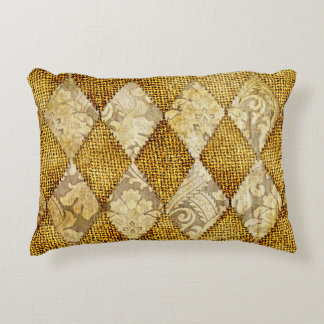 Geometric Gold: Retro Pattern Sophistication. Accent Pillow