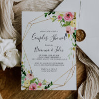 Geometric Gold Tropical Fall Floral Couples Shower