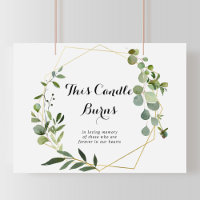 Geometric Gold Tropical This Candle Burns Sign