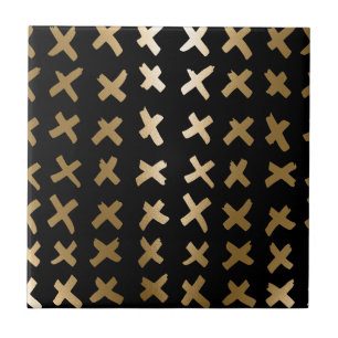 Geometric Golden Abstract Tile