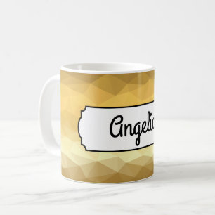 Geometric golden effect personalized name mug