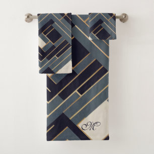 Geometric Golden illustration Bath Towel Set