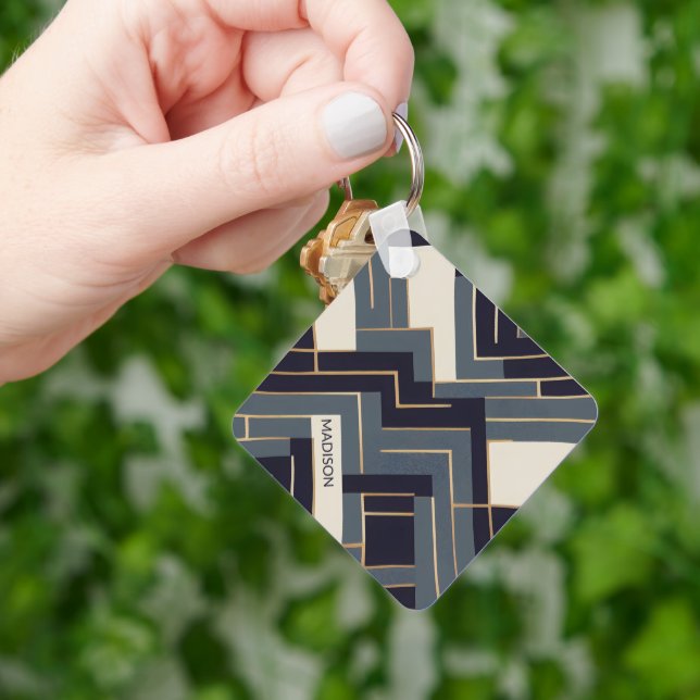 Geometric Golden illustration Keychain (Hand)