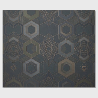 Geometric Golden Pattern 2025 Wrapping Paper