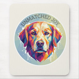Geometric Golden Retriever - Colorful Pop-Art T-Sh Mouse Pad