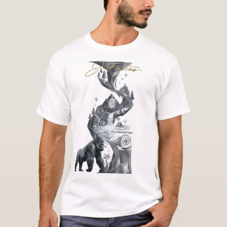 “Geometric Gorilla White T-Shirt – Silver Jungle 