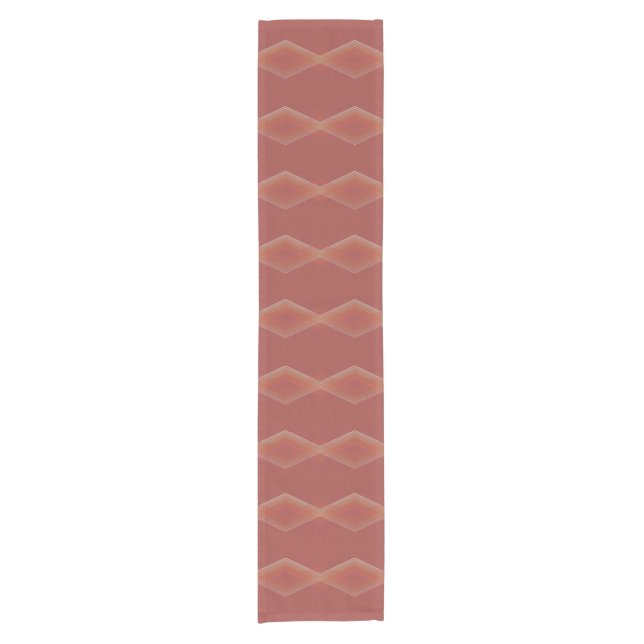 Geometric Gradient Diamond Lines Short Table Runner (Front)