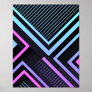 Geometric Gradient Line Art Poster