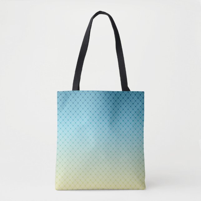 Geometric, gradient, Ombre, colourful, blue and ye Tote Bag (Front)