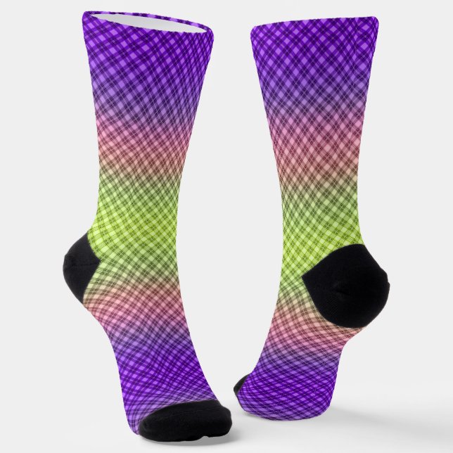 Geometric, gradient, Ombre Socks (Angled)