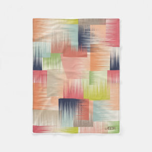 Geometric Gradient Squares Modern Abstract Art Fle Fleece Blanket