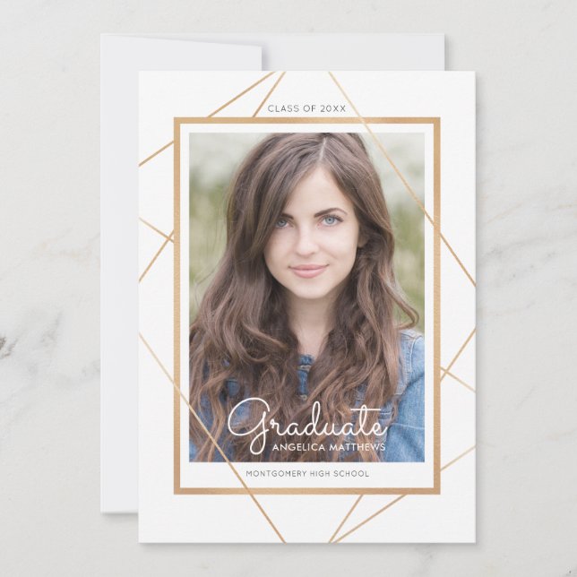 Geometric Graduation Invitation (Front)